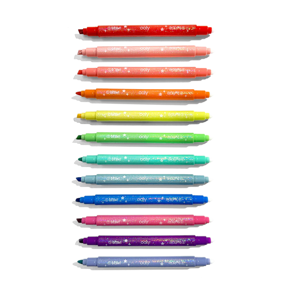 Switch-Eroo Sparkle Glittery Color Changing Markers - Set of 12