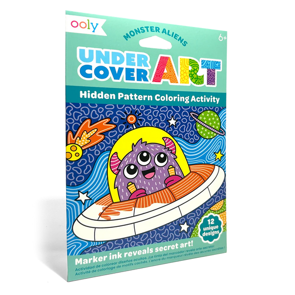 Undercover Art Hidden Pattern Coloring Activity Art Cards - Monster Aliens