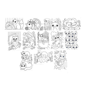 Undercover Art Hidden Pattern Coloring Activity Art Cards - Smitten Kittens - 0