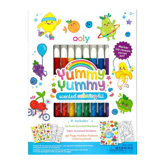 Yummy Yummy Scented Coloring Kit - Markers Stickers Coloring Book