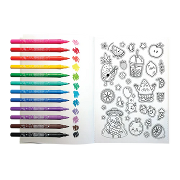 Yummy Yummy Scented Coloring Kit - Markers Stickers Coloring Book - 0