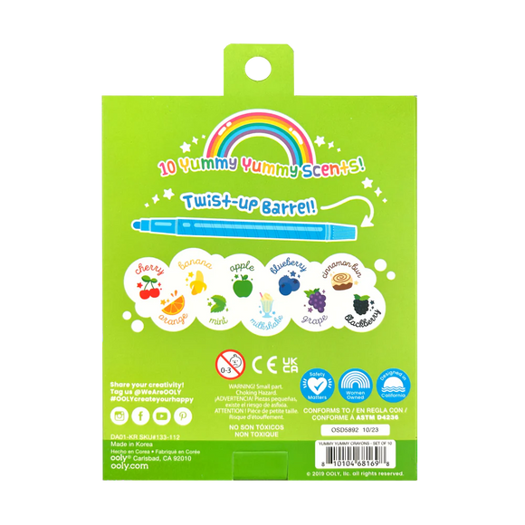 Yummy Yummy Scented Twist-Up Crayons - Set of 10