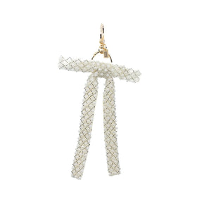 Pearl Beaded Bow in Cream