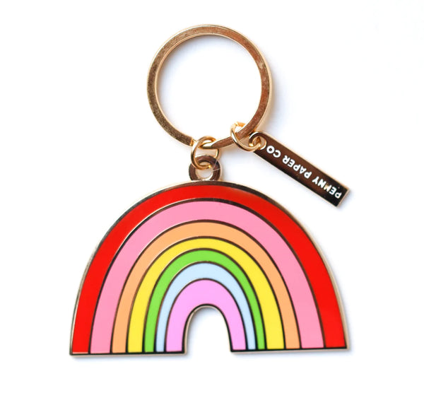 Rainbow, Enamel Keychain