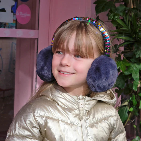 Rainbow Sequin Earmuffs - 0