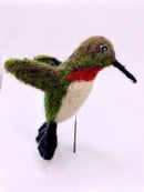 Needle Felted Ruby Hummingbird Ornament-3