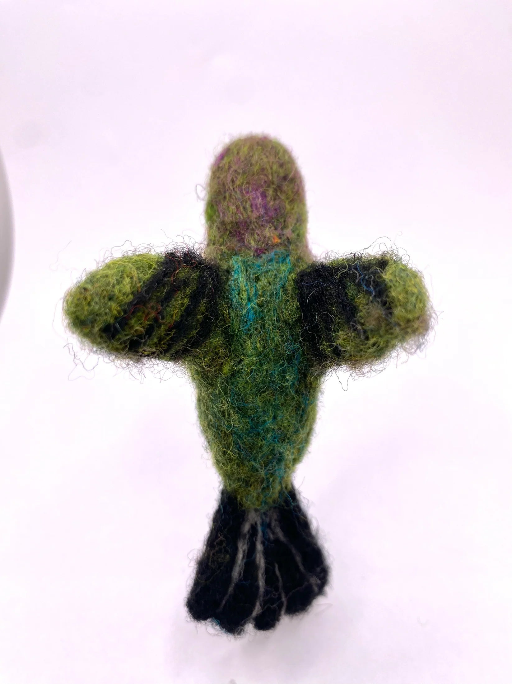 Needle Felted Ruby Hummingbird Ornament - 0
