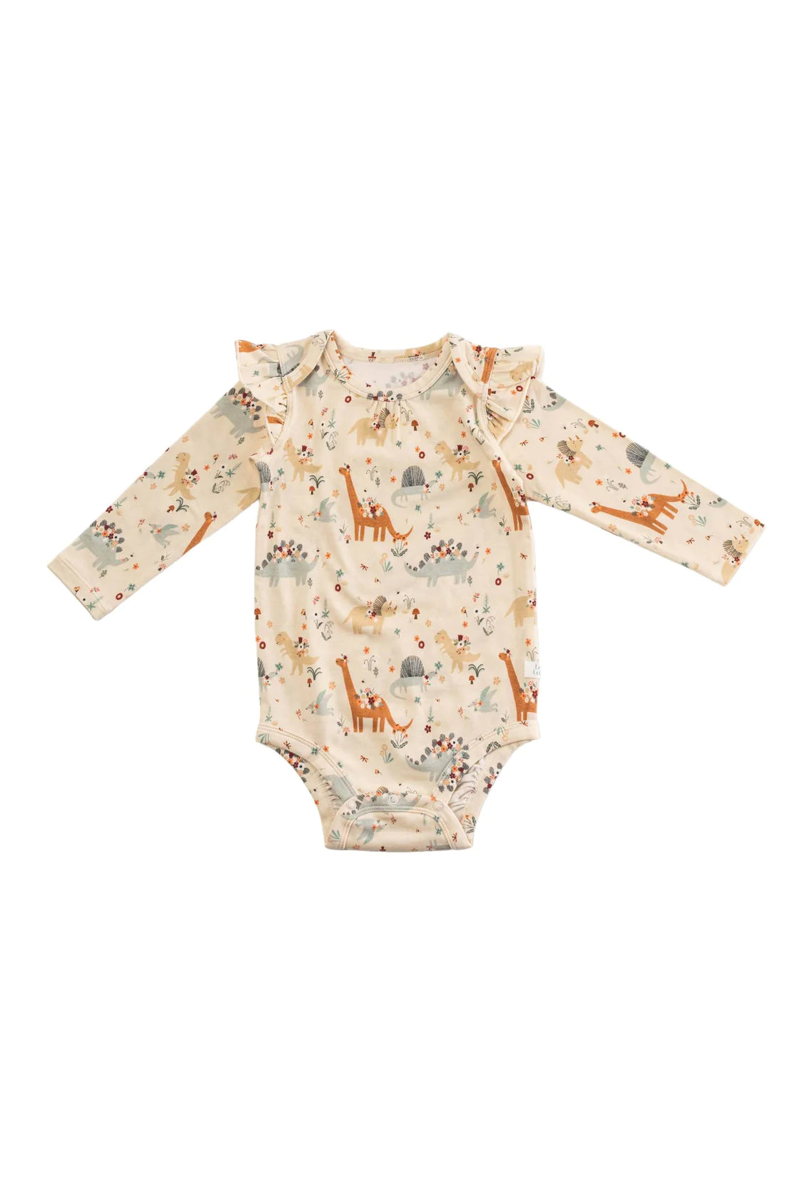 Baby Dinomite Ruffle Long Sleeve Bodysuit by LouLou Lollipop