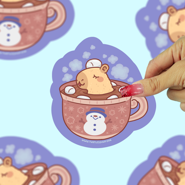 Capybara Cocoa Vinyl Sticker