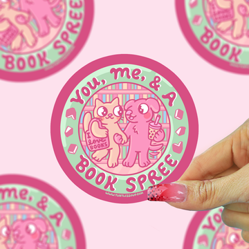 You Me and a Book Spree Vinyl Sticker