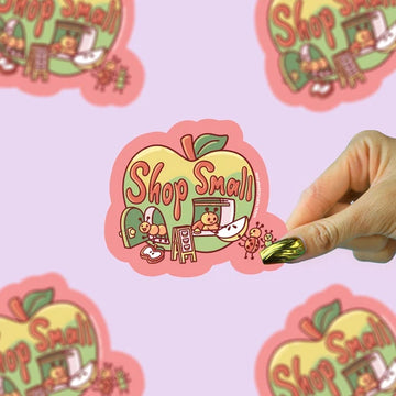 Shop Small Little Bugs Apple Shop Vinyl Sticker