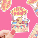 Capybara Fresh Lemonade Stand Shop Keeper Vinyl Sticker-1