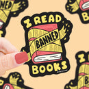 I Read Banned Books Vinyl Sticker-1