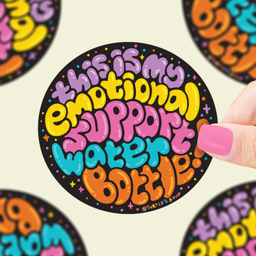 Emotional Support Water Bottle Vinyl Sticker