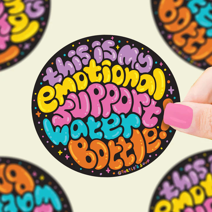 Emotional Support Water Bottle Vinyl Sticker