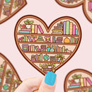 Heart Shaped Bookshelf Vinyl Sticker-1