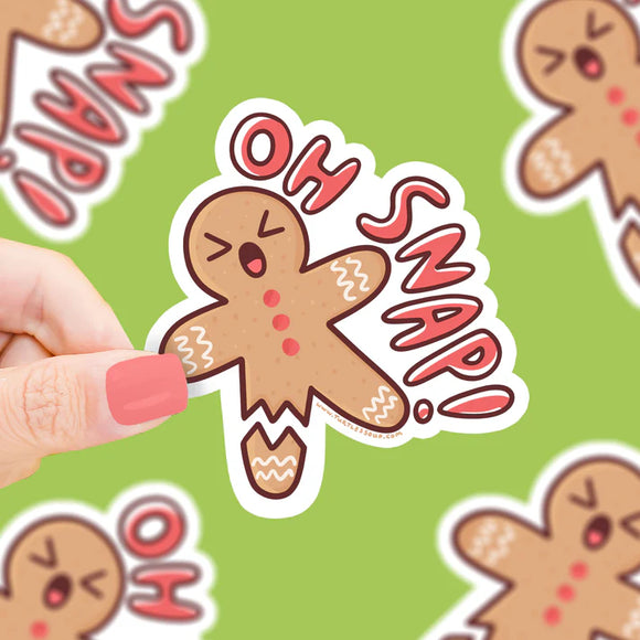 Oh Snap Gingerbread Man Vinyl Sticker