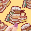 Cozy Bookstack Bookish Vinyl Sticker-1