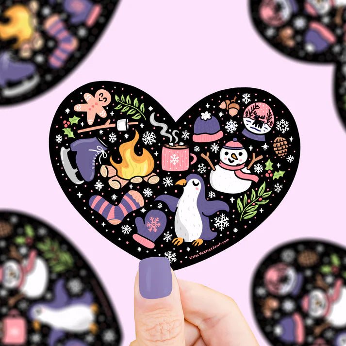 Winter Heart Cute Winter Things Vinyl Sticker