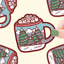 Hot Cocoa Cup Forest Vinyl Sticker-1