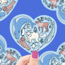 Icy Animals Wildlife Heart Vinyl Sticker-1