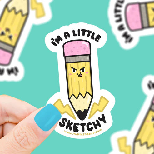 Little Sketchy Pencil Art Supplies Cute Vinyl Sticker