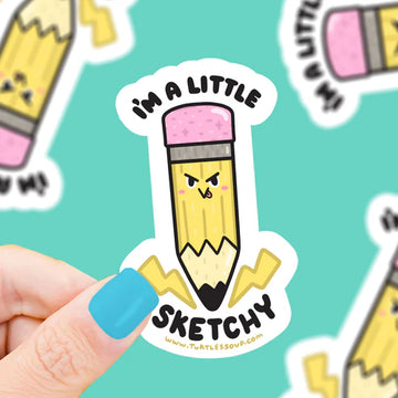 Little Sketchy Pencil Art Supplies Cute Vinyl Sticker