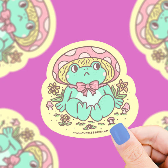 Mushroom Cap Froggy Vinyl Sticker