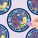 Wish I Was Home With My Books Vinyl Sticker-1