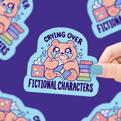 Crying Over Fictional Characters Bookish Vinyl Sticker