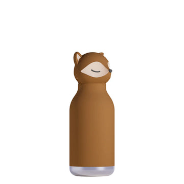 Fox Bestie Bottle | Asobu - Brown fox-shaped water bottle with ears and a smiling face, unique handmade Canadian gift.