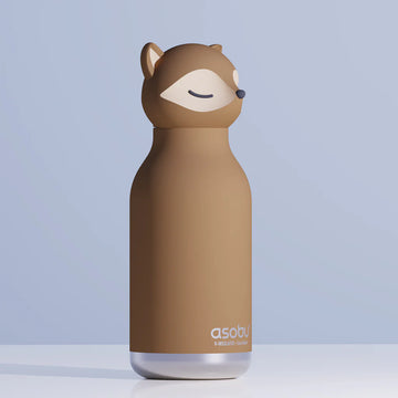 Fox Bestie Bottle | Asobu - Brown fox-shaped Asobu bottle with minimalist design, handmade Canadian gift for kids.