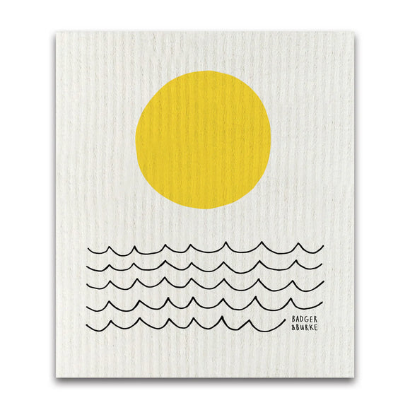 Sun and Waves Sponge Cloth / Reusable Paper Towel
