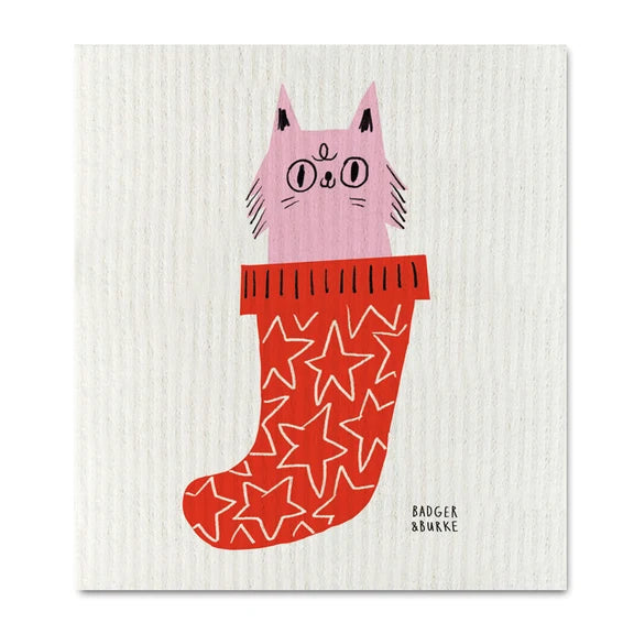Christmas Stocking - Holiday Swedish Sponge Cloth