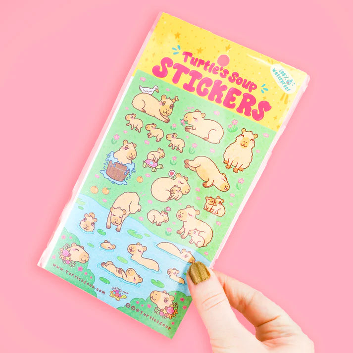 Capybara Glitter Sticker Sheet