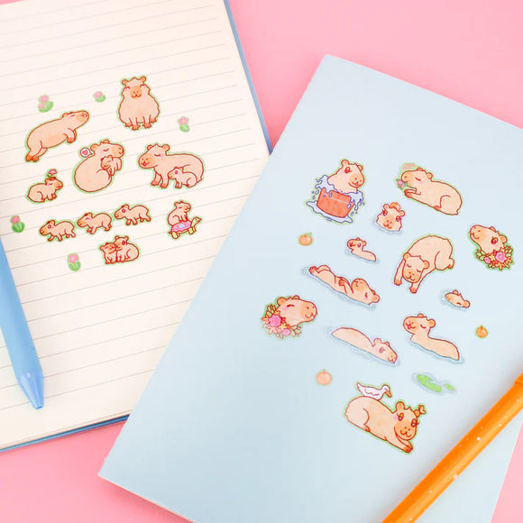 Capybara Glitter Sticker Sheet