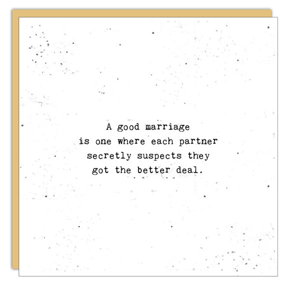 A Good Marriage Card