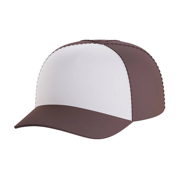 Happy Hats Trucker Cap Brown - Brown and white trucker cap with curved brim and mesh back panels.
