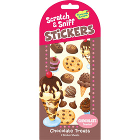 Chocolate Scratch and Sniff Stickers - Handmade Canadian chocolate scratch and sniff stickers with unique dessert designs, gift-ready packaging.