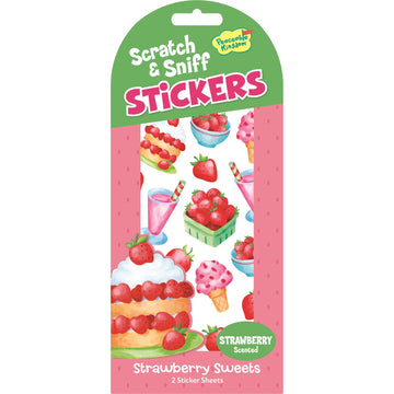Strawberry Sweets Scratch & Sniff Stickers - Handmade Canadian Strawberry Sweets Scratch & Sniff Stickers pack, unique gift design.