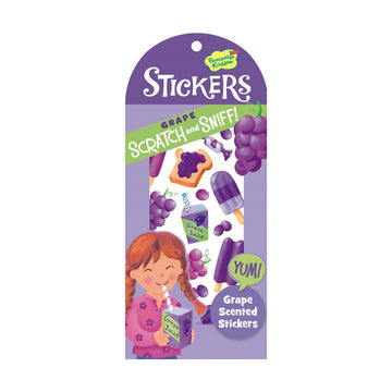 Grape Scratch and Sniff Stickers - Grape scented scratch and sniff stickers with handmade Canadian design, unique gift for kids.