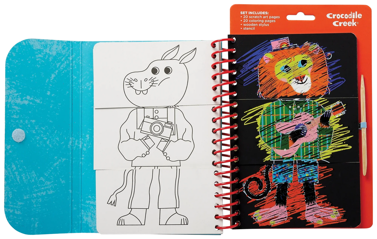Mix & Match Scratch Art Coloring Flip Book - Animals | Caribou Gifts Inc.
