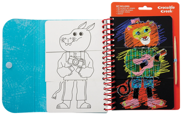 Mix & Match Scratch Art Coloring Flip Book - Animals - 0