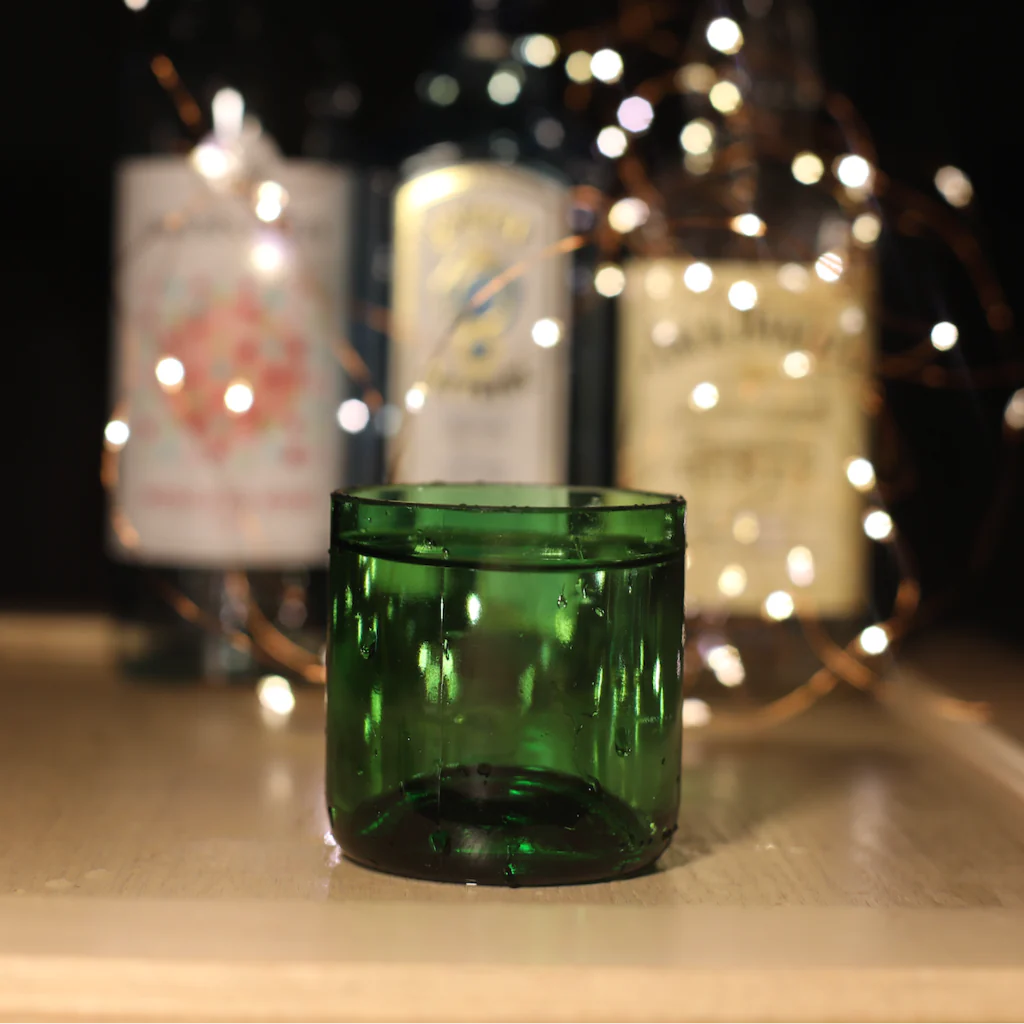 Green Wine Bottle Drinking Glasses (Set of 2)
