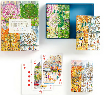 Michael Storrings Four Seasons Playing Card Set - Michael Storrings Four Seasons Playing Card Set with unique handmade Canadian seasonal artwork gift box and cards.