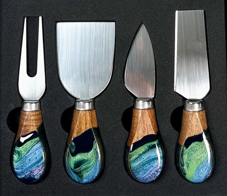 Lynn & Liana Resin Coated Cheese Knife Set