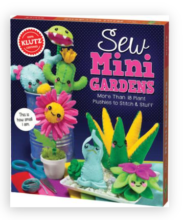 Sew Mini Gardens - Sew Mini Gardens craft kit box featuring handmade plush plants with colorful felt and green stems, a unique Canadian gift.