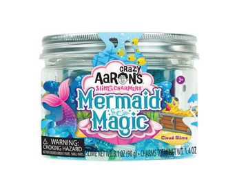 Slime Charmers - Mermaid Magic slime in clear jar with colorful underwater design, handmade Canadian gift toy.