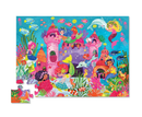36 PC Puzzle: Mermaid Palace - Colorful 36-piece handmade jigsaw puzzle with mermaids, underwater castle, and vibrant sea creatures, unique Canadian gift.