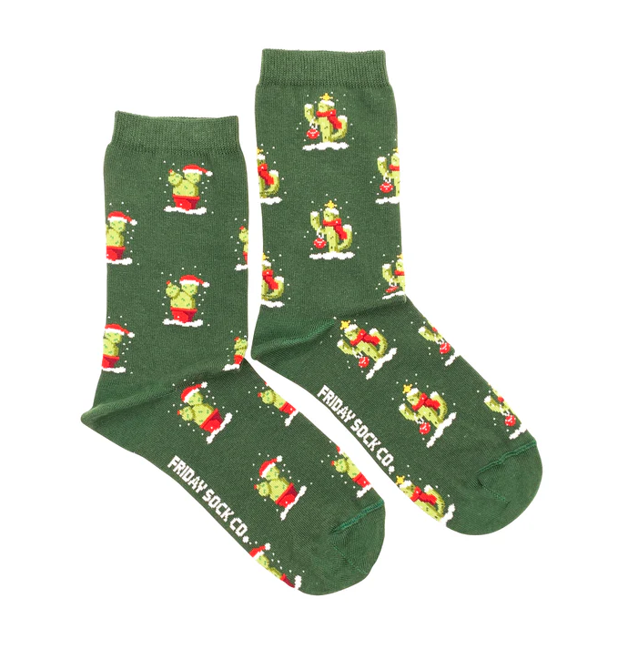 Women's Ugly Christmas Cactus Socks